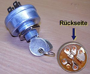 Zündschloss für Rasentraktoren